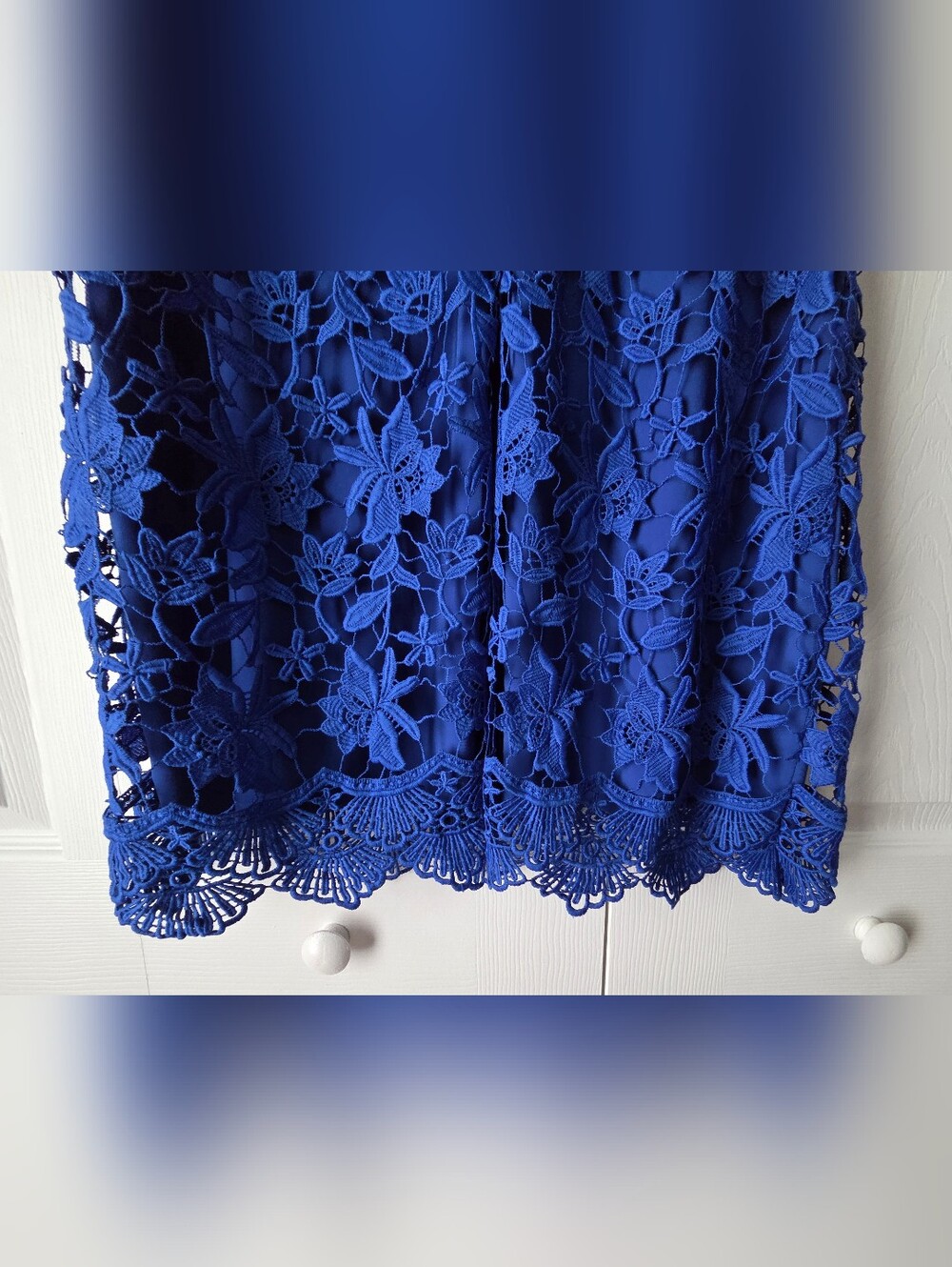 Lauren Ralph Lauren Royal Blue Floral Sleeveless Dress Size 16 - Picture 11 of 14